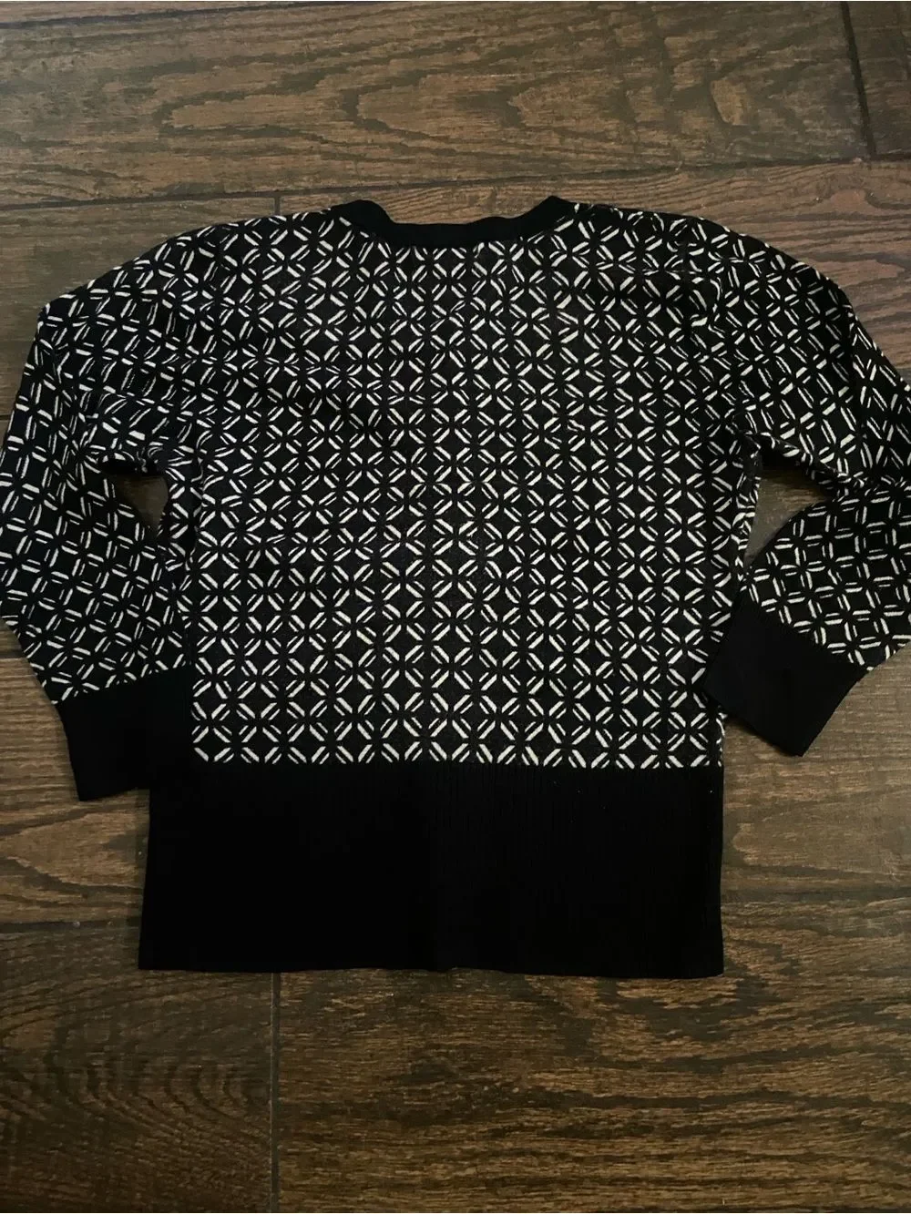Premise Studio Patterned Black and White Sweater Size S